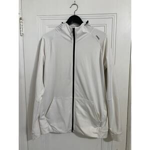 UNRL White Full-Zip Hoodie Sweatshirt Men's Size Large